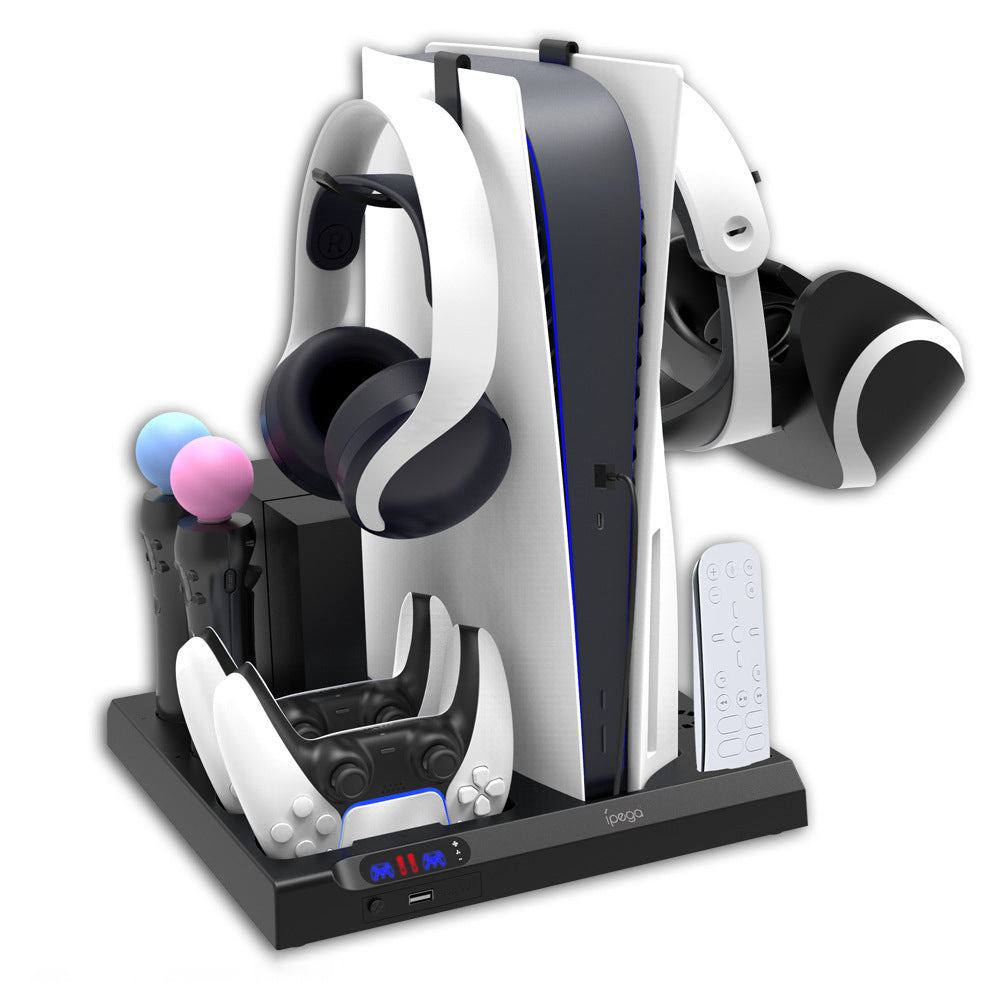 IPEGA PG-P5028 9-in-1 Multi-Functional PS5 Controller Charger with Headphones/VR Glasses Hangers Charging Station Dock Black IPEGA PG-P5028 9-in-1 Multi-Functional PS5 Controller Charger with Headphones/VR Glasses Hangers Charging Station Dock Black